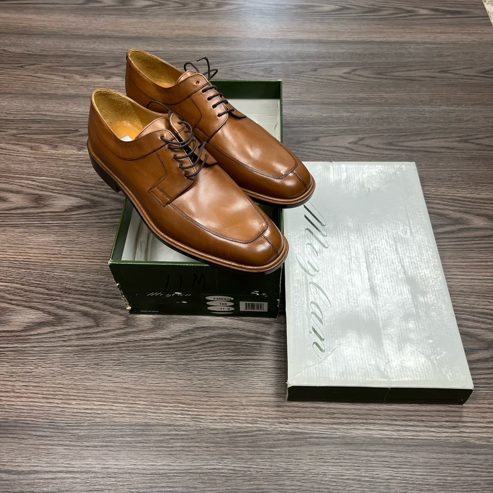 NEW Mezlan Tan Walnut Split Toe Oxfords 11 M